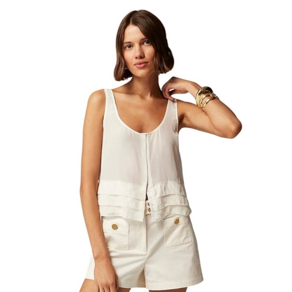 J. Crew pleated viscose tank